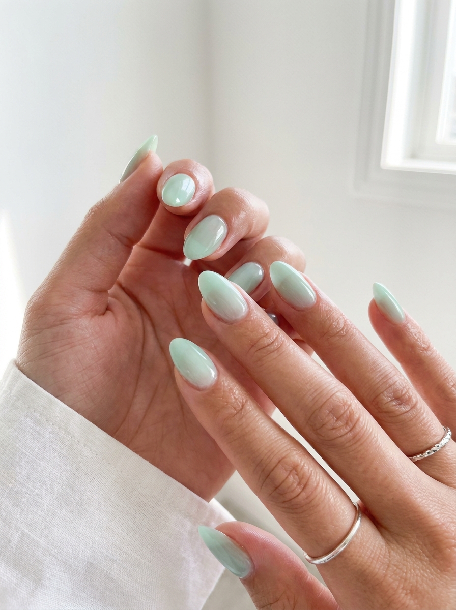 Mint Jelly Nails